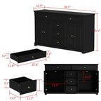 59,1-inch wit buffetdressoir, modern uit het midden van de eeuw, eigentijds, gelakt