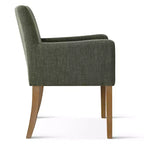 Set van 6 gestoffeerde eetkamerstoelen met armleuningen, moderne linnen fauteuils met houten poten, accentstoelen voor eetkamer en woonkamer - Panipeachy