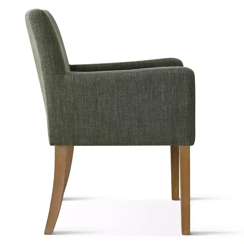 Set van 6 gestoffeerde eetkamerstoelen met armleuningen, moderne linnen fauteuils met houten poten, accentstoelen voor eetkamer en woonkamer - Panipeachy