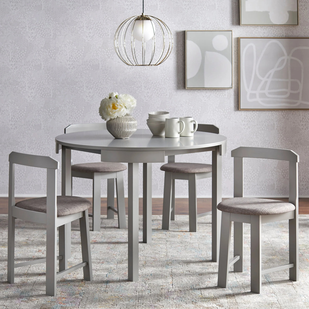 Ensemble de salle à manger rond compact Harrisburg Tobey de 5 pièces