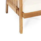 Jabe Outdoor Acacia Wood and Wicker Club Chair Set by Christopher Knight Home