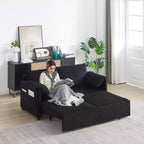 64,5 3-in-1-Schlafsofa aus Cord mit ausziehbarem Bett