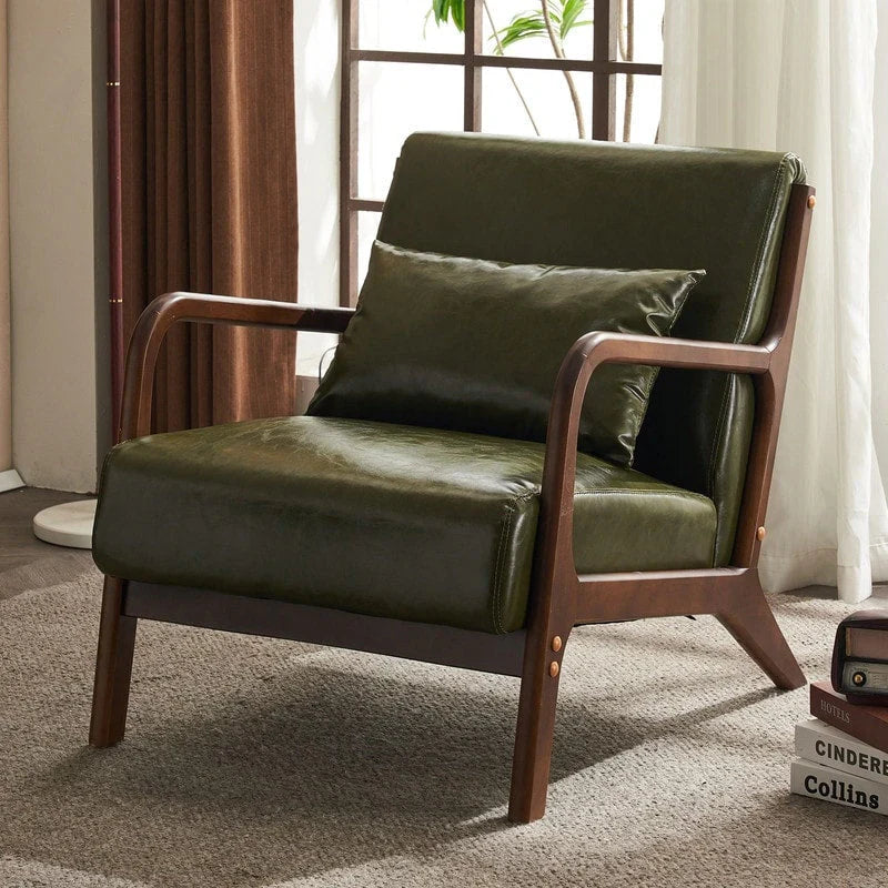 Moderner gepolsterter Akzentstuhl im Mid-Century-Stil