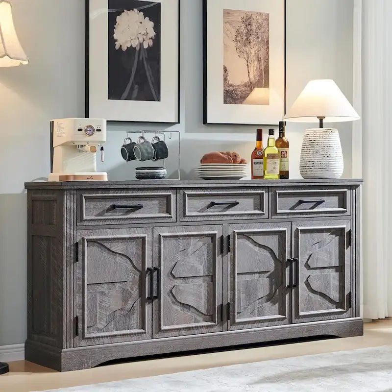 Farmhouse Buffet Sideboard Cabinet,Coffee Bar Wine Bar for Dining Room - N/A