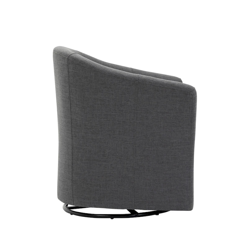 Ensemble de 2 fauteuils tonneau pivotants modernes rembourrés, fauteuils d’appoint pour salon