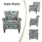 Fauteuil traditionnel Araceli en bois, rembourré à motif floral, avec dossier à oreilles et bordure cloutée| ART OF LIVING DESIGNS