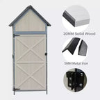 Outdoor Storage Shed with Floor, 68 Tall Garden Tool Shed with Adjustable Shelves