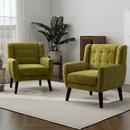 Set van 2 fluwelen accentstoelen voor de woonkamer, gestoffeerde fauteuils