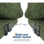 Modulaire loveseatbank van chenillestof, 2-zits wolkbank met zeer veerkrachtige sponsvulling, compacte bank zonder poten voor kleine ruimtes