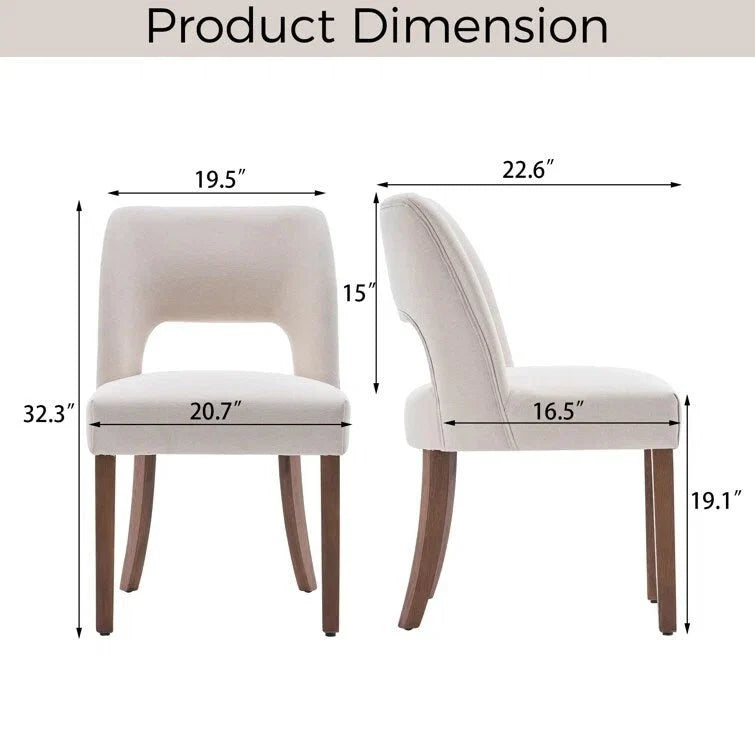 Ensemble de 4 chaises de salle à manger rembourrées en tissu