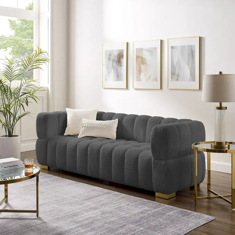 85 moderne bank van wafelstof, comfortabele loungebank