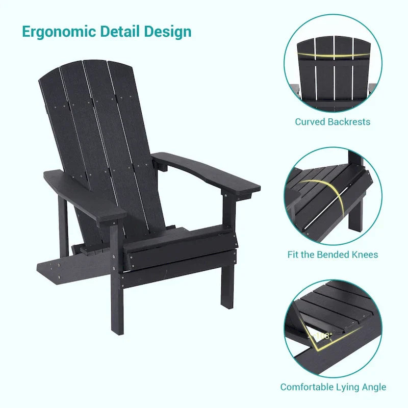 Bonosuki weerbestendige Adirondackstoelen van hout voor buiten, set van 4