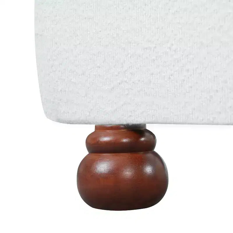 Christopher Knight Home Matteo modern bed van rubberhout met bouclébekleding