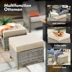 XIZZI 9-teiliges Outdoor-Gartenmöbel-Set mit drehbarem Sessel