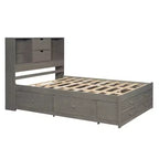 Platformbed voor een tweepersoonsmatras met opbergplank en 8 laden, eenvoudig te monteren