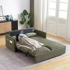 64,5 3-in-1-Schlafsofa aus Cord mit ausziehbarem Bett