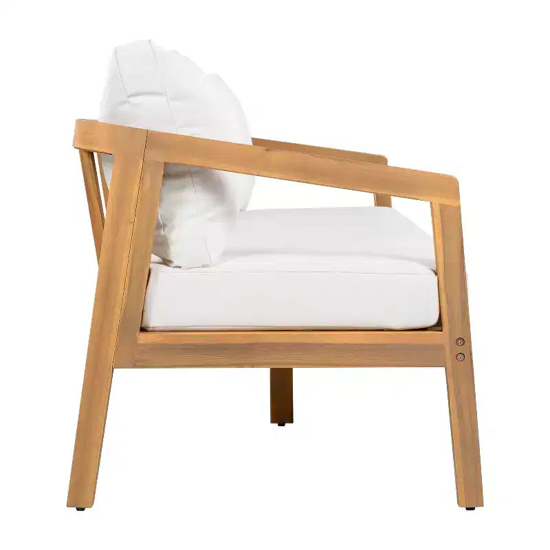 Christopher Knight Home Sunny Modernes 5-teiliges Sitzset aus Akazienholz mit rechteckigem Tisch mit Lattenplatte und 7 Sitzplätzen