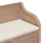 Rustic Solid Wood Entryway Storage Bench with Safety Hinge