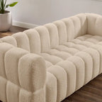 85 moderne bank van wafelstof, comfortabele loungebank