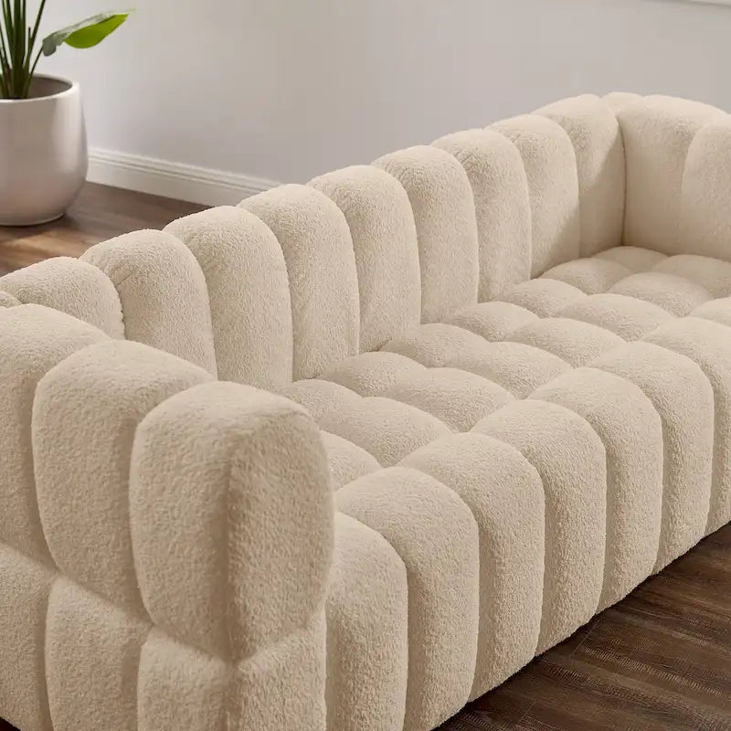 85 moderne bank van wafelstof, comfortabele loungebank