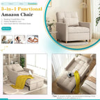 AECOJOY 3-in-1-Schlafsofa-Sessel mit Kissen und verstellbarer Rückenlehne