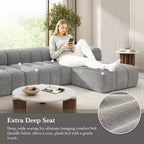 Christopher Knight Home Keri 122 modernes L-förmiges Ecksofa aus hochelastischem Schaumstoff mit niedriger Rückenlehne