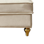 Fauteuil méridienne élégant français en velours avec revêtement rembourré et rangement, avec coussin