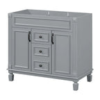 Meuble-lavabo moderne de salle de bains de 36 po avec vasque sur plan, armoire à miroir, 2 portes et 2 tiroirs