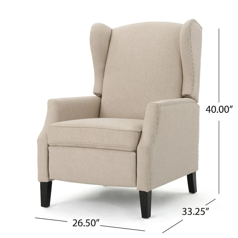 Fauteuil inclinable à dossier haut avec mécanisme à pression, rembourré, style classique, meuble d’appoint pour le salon