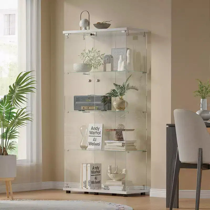 Glazen vitrinekast van 64,5 x 32 inch met slot