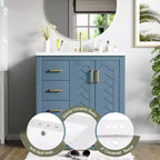 30 Einzelwaschbecken-Badezimmerwaschtisch mit Unterschrank und 3 Schubladen - Schwarz / Blau / Grün / Indigo / Weiß