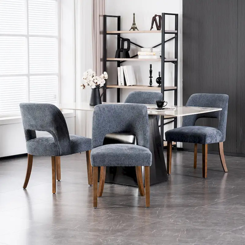 Ensemble de 4 chaises de salle à manger rembourrées en tissu