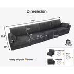 Dyonery Modular Corduroy Sectional Sofa with Washable Covers