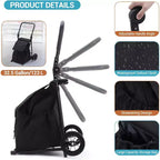 Chariot utilitaire pliable 2-en-1 Acekool avec sac étanche amovible, coussin d’assise épais et poignée réglable antidérapante, noir