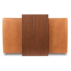 Pouf Poly & Bark Jarmo avec table en noyer réglable – véritable cuir italien pleine fleur