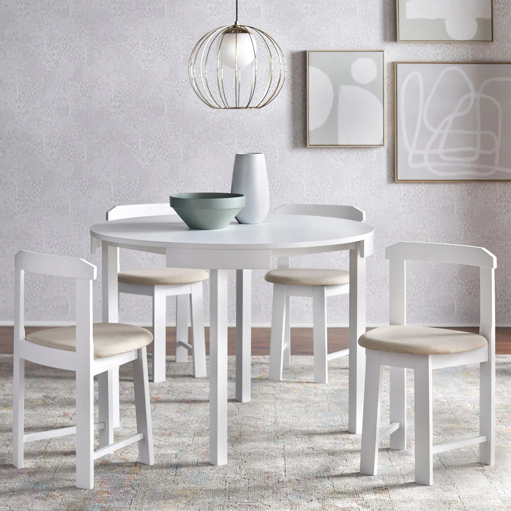 Ensemble de salle à manger rond compact Harrisburg Tobey de 5 pièces