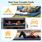 Costway Memory Foam Camping Mattress with Anti-slip Bottom Travel Bag for Outdoor Sleeping Gray/Blue