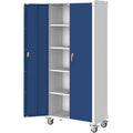 71-Zoll-Stahlschrank mit abschließbaren Türen und 4 verstellbaren Regalböden, robuster Metallschrank für Carport/Büro/Speisekammer, rostfreies Design