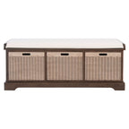 SAFAVIEH Fiorello 3-Drawer with Cushion Storage Bench - 47.3 W x 15 L x 19 H - 47Wx15Dx19H