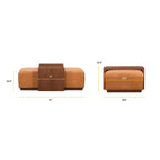 Pouf Poly & Bark Jarmo avec table en noyer réglable – véritable cuir italien pleine fleur