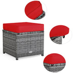 Costway Ensemble repas de jardin en rotin de 7 pièces, canapé d’angle, canapé et pouf — Voir les détails