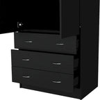 Moderner zweitüriger Kleiderschrank mit 3 Schubladen und 1 Kleiderstange fürs Schlafzimmer
