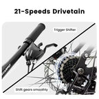 Okak Mountainbike 27,5 Zoll mit vorderen und hinteren Doppelstoßdämpfern, Dirtbike mit 21 Gängen und mechanischen Scheibenbremsen, Erwachsenenfahrrad für Männer und Frauen