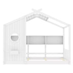 Twin/Full Size House Platform Bed Frame Toddler Floor Bed Kids Montessori Bed Playhouse Bed with Storage Shelf - ModernLuxe