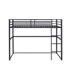 Twin Metal Loft Bed  Guard Rails & Flat Ladder