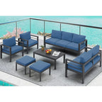 AECOJOY 7-teiliges Aluminiummöbel-Set für die Terrasse, Outdoor-Sitzgruppe