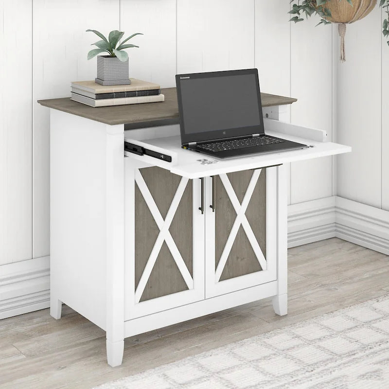 Key-West-Sekretärschreibtisch mit Aufbewahrungsschrank von Bush Furniture