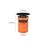 Industrielle schwarze und orangefarbene Metalltrommel-Beistelltische