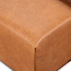 Pouf Poly & Bark Jarmo avec table en noyer réglable – véritable cuir italien pleine fleur