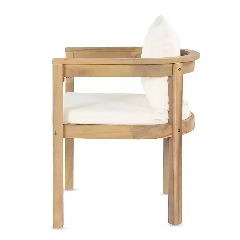 Christopher Knight Home Irene rustieke 9-delige eethoek voor buiten van acaciahout met stoelen met gebogen rugleuning en kussens